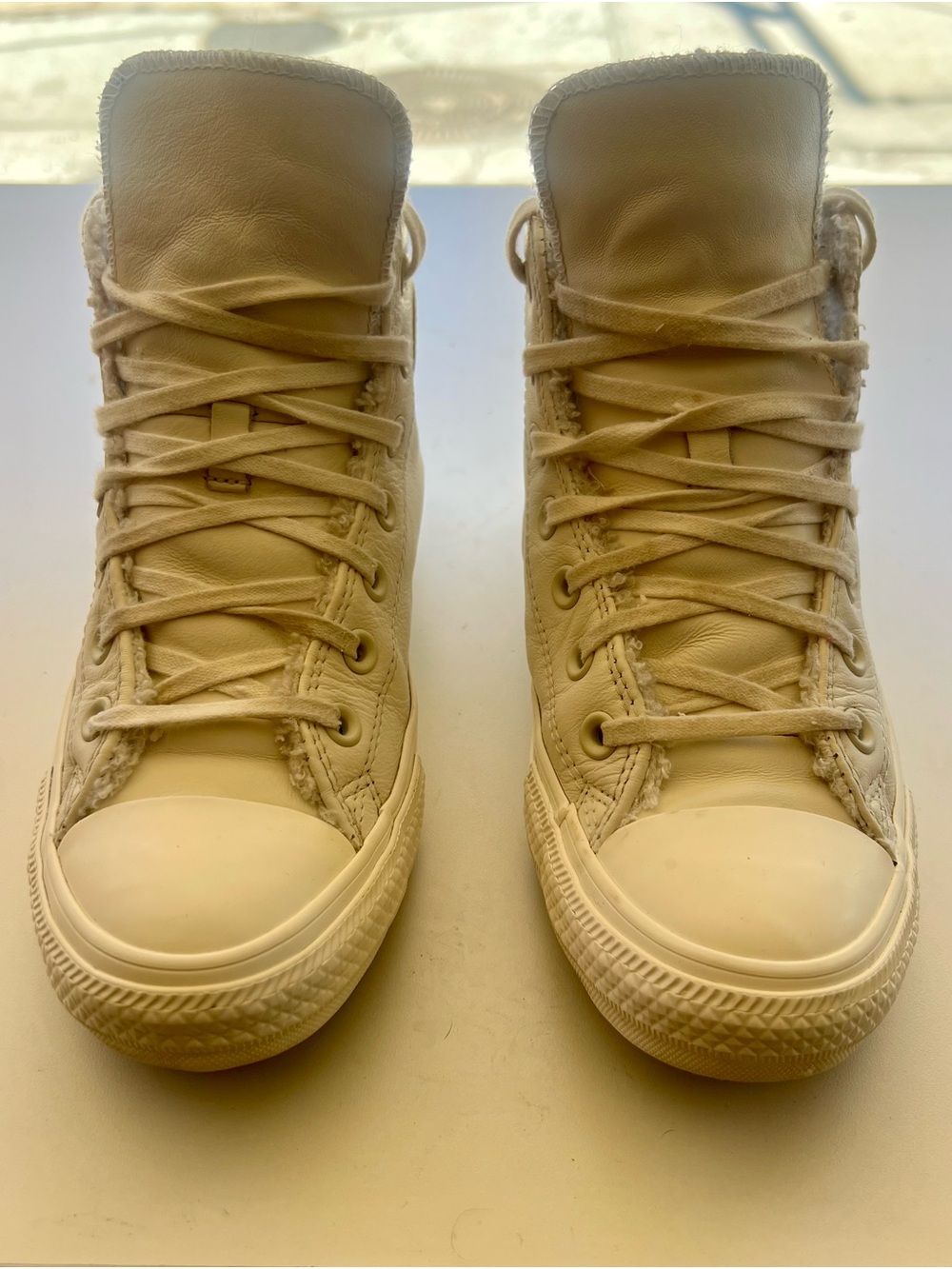 Converse High-Top Sneakers in Cream